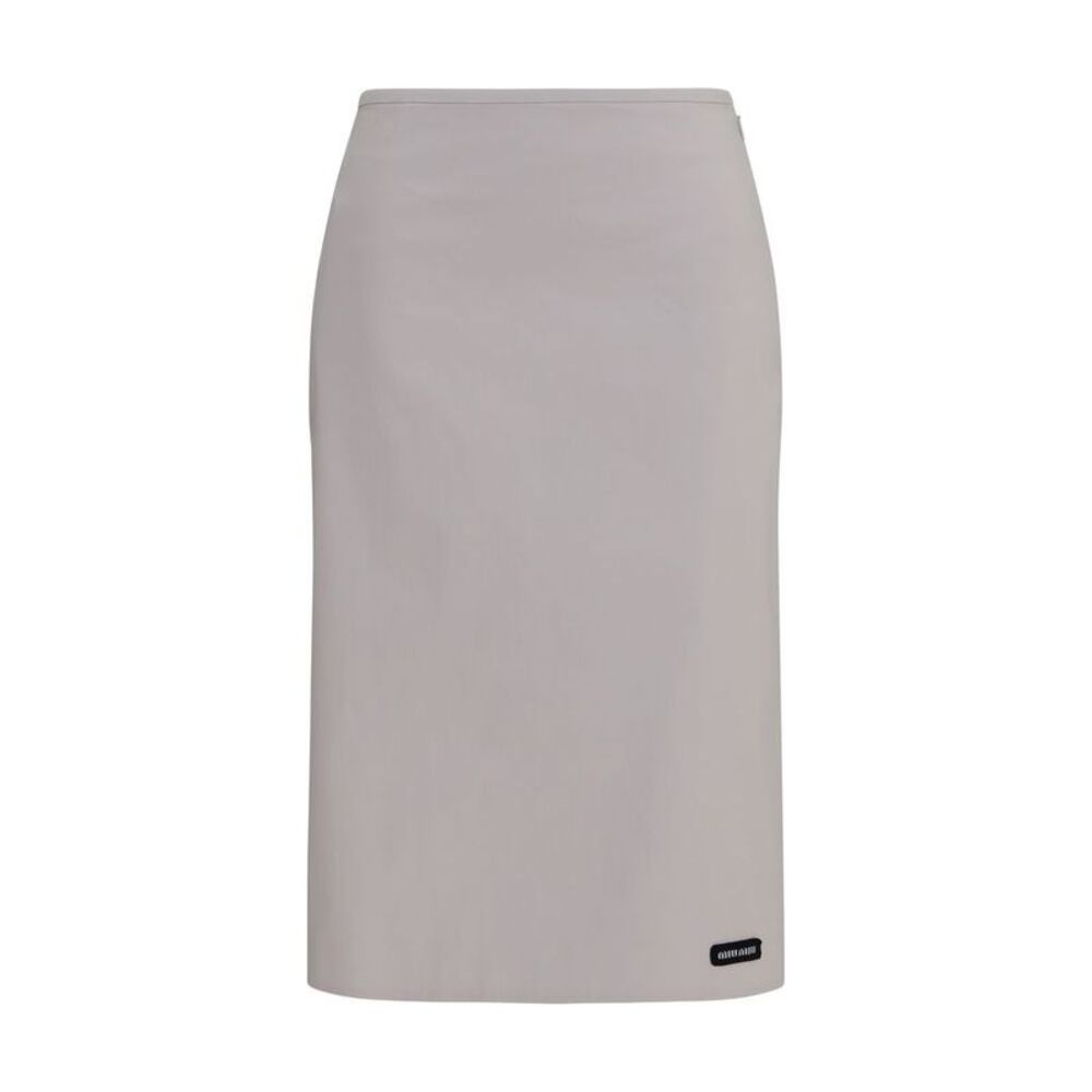 Miu Miu Gray Cotton Midi Women's Skirt